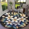 1pc Office Carpet, Crimson Cardinal Star Chair Rug, Living Room Printed Round Rug, Home Chair Floor Mat