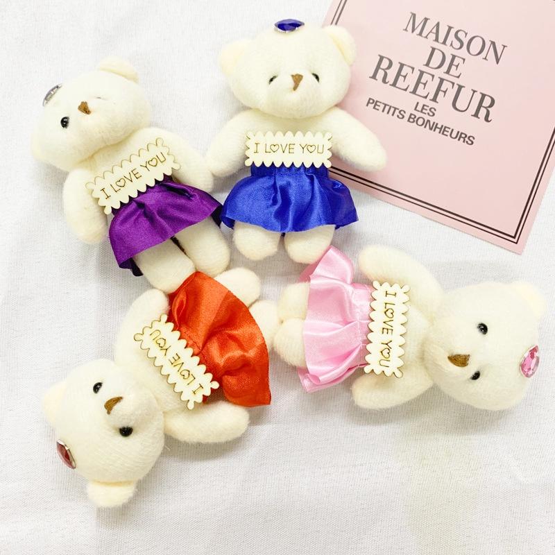 Cute Cartoon Teddy Bear Plush Toy Wholesale Wedding Decoration Wedding Gift Hanging Pendant Characters)