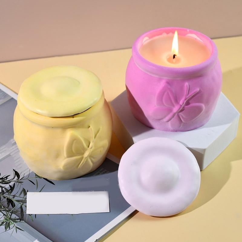 Multi Purpose Silicone Container Mold Unique Silicone Butterfly Storage Jar Mold for DIY Enthusiasts and Art Classes