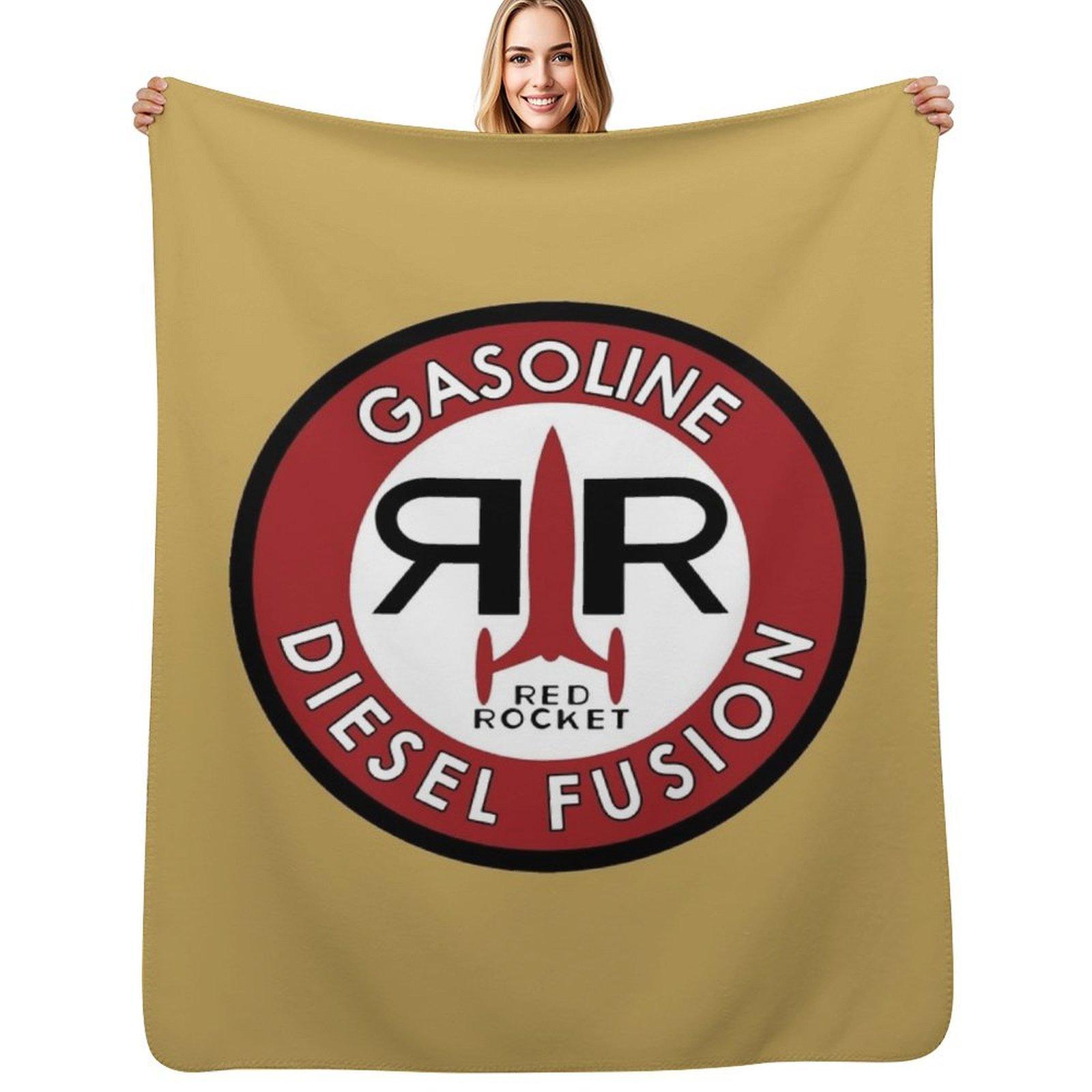 Red Rocket Logo (Color) Throw Blanket Lightweight Warm Blanket for Travel Camping Size: 75*100cm, Weight: 230 GSM