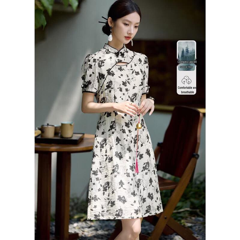 XWI New Chinese Style Jacquard Dress M