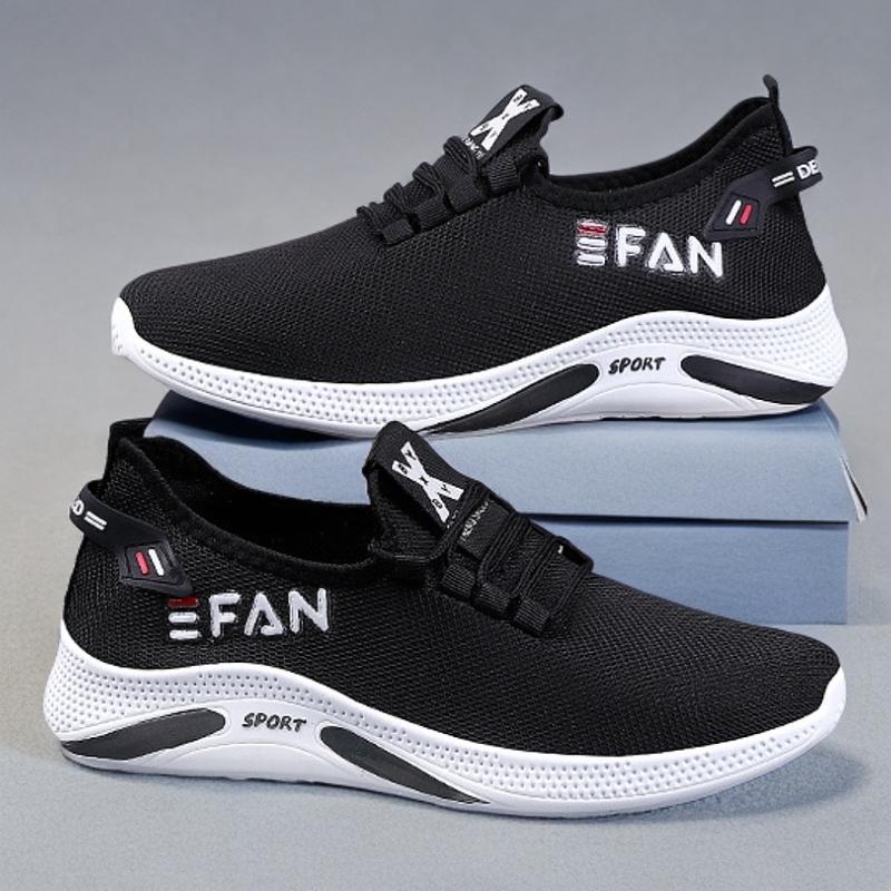 

2025 Spring and Summer New Outdoor Running Men s Shoes Non-slip Men s Walking Shoes Soft-soled Trendy Shoes Casual Sports Shoes 44 чорний