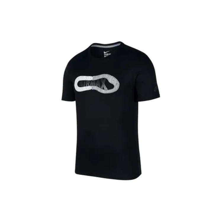 Nike T Shirts Men's Black Crew Neck Moderate Straight Fit AQ4147-010