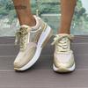 Fashion Thick Bottom Lace-up Round Head Color Matching Sneakers Fashion Non-slip Breathable Sports Casual Shoes Women's Shoes Size 36 43
