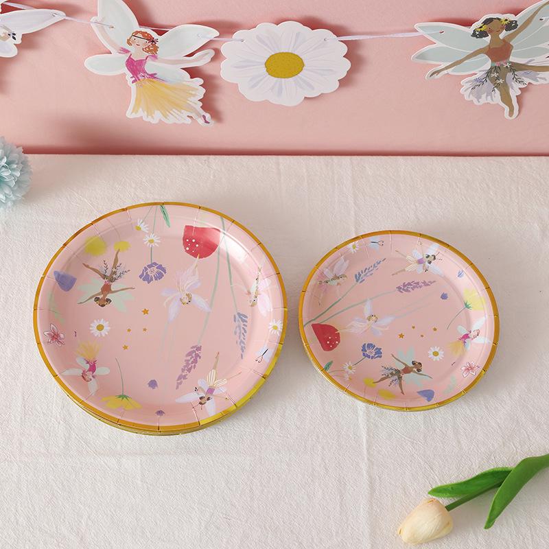 Cute Dreamy Flower Fairy Party Tableware Set - Plates & Decorations