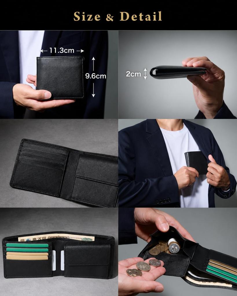 Downtown Wallet Made in Large Capacity Saffiano Leather Card Holder Tatsuno Leather Domestic Production Day Gift [Tokyo Workshop] Men's Bi-fold