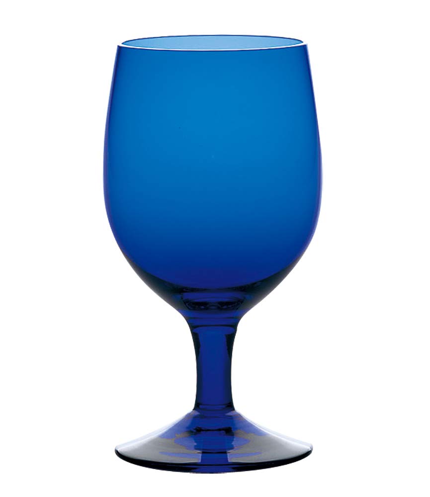Toyo Sasaki Glass Goblet Glass Color Stem Goblet 340ml Set of 48 Made In Japan Dishwasher Safe Beer Glass Wine Glass Blue Commercial Glass 35006HS-UB