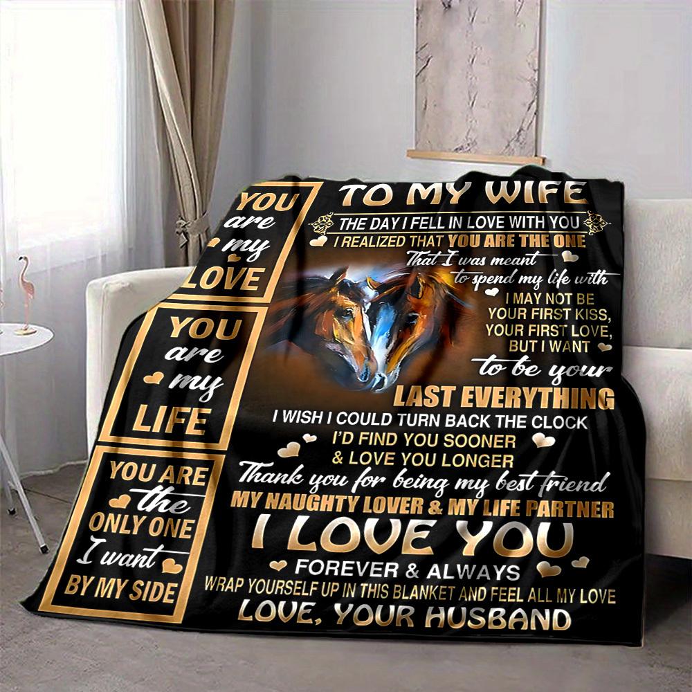 1PC Love Quotes for Wife Print Blanket, Soft Throw Blanket - Warm & Cozy for Couch, Bed, Office, and Travel yy250912199