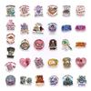 56/112 Pcs Colorful Cartoon Animal Reading Stickers for Laptop Notebook Decoration Pink Reading Waterproof Removable Decals