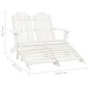 Vidaxl 2-Seater Adirondack Garden Chair with Footrest, Fir