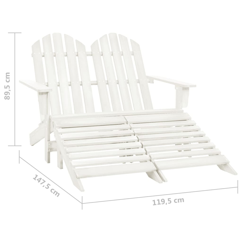 Vidaxl 2-Seater Adirondack Garden Chair with Footrest, Fir