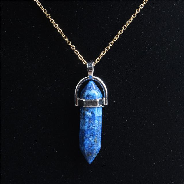 

29 Стиль 42 см Натуральный Кристалл Камень Ожерелье Шестигранная Колонна Золотая Цепь Нержавеющая Сталь Подвеска Для Самодельных Ювелирных Изделий Для Мужчин И Женщин 42cm