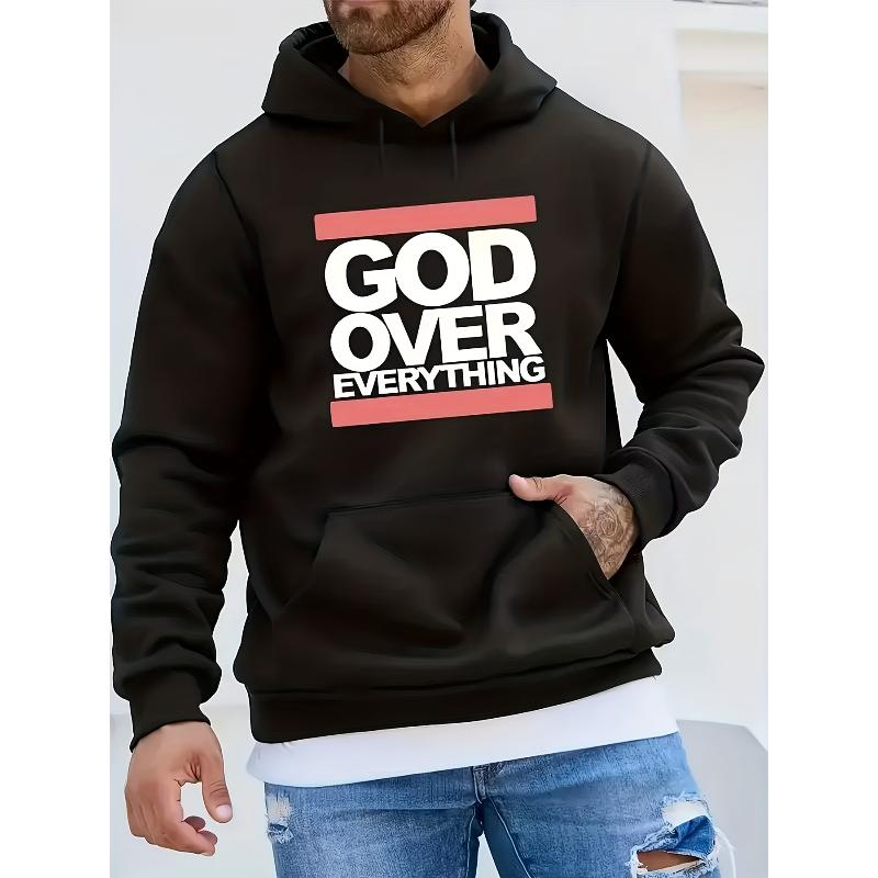Soft Touch Polyester Men s Casual Hoodie Lightweight Comfortable Spring Fall Outdoor Travel Top XXL чёрный