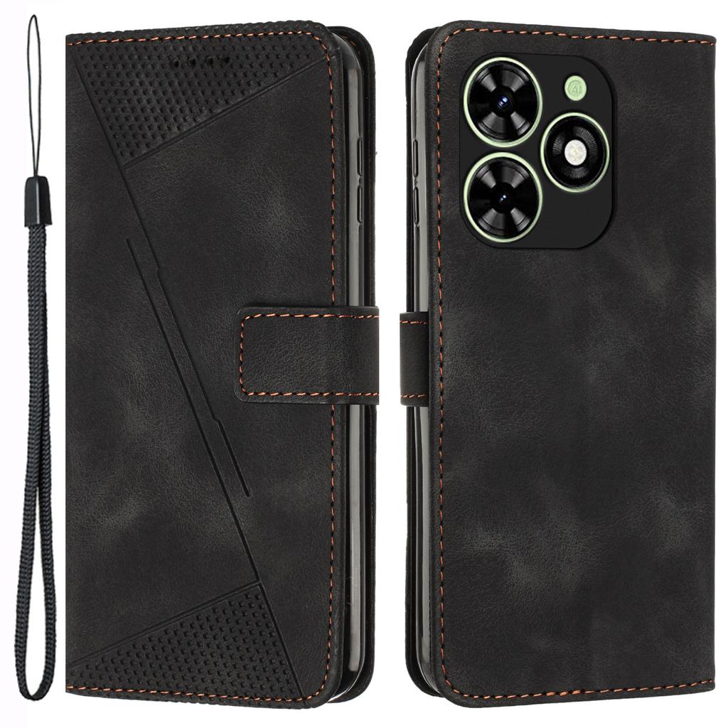 For Infinix Smart 8 4G PU Leather Case Folio Bookstytle Phone Cover with Strap