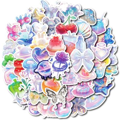 50 Pegatinas Decorativas Impermeables de Metal Líquido Creativas DIY Carcasa de Teléfono Móvil Skateboard Ordenador Portátil Vaso de Agua