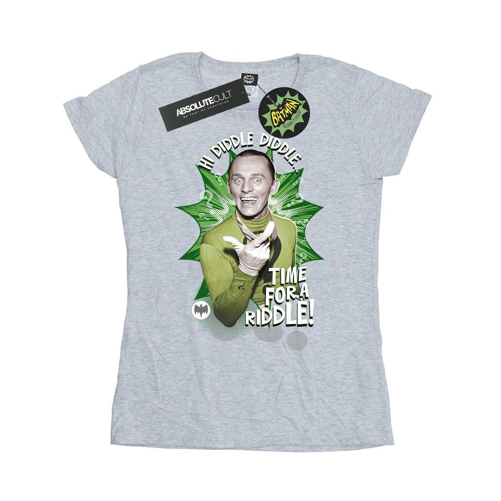 DC Comics Womens/Ladies Batman TV Series The Riddler Time for a Riddle Cotton T-Shirt