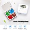 4 Grids Digital Intelligent Pills Box Elderly Patient Timing Alarm Clock Medicine Box Blue