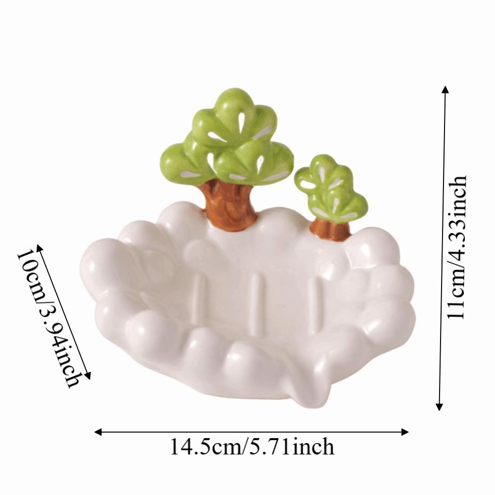 Self Draining Soap Draining Container Portable Soap Dish Tray Ceramic Soap Plate  Household