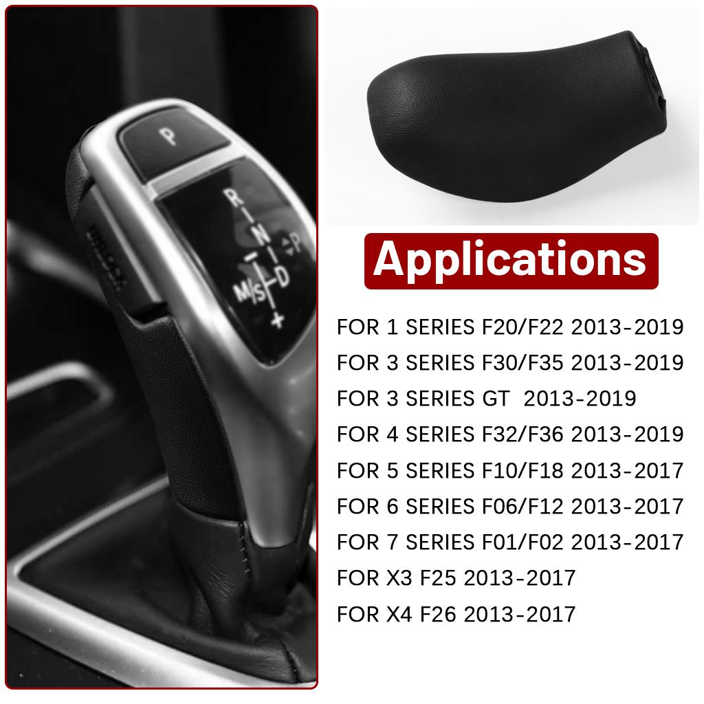 Car Gear Knob Cover Trim Rear Gear Shifter Lever Leather Panel For BMW F20 F22 F30 F32 F35 F06 F10 F18 F25 F26 F15 F01