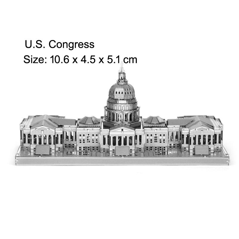 World Architecture 3D Metal Puzzle  Tower Model Diy Laser Cut Jigsaw Model For Adult Kid Educational Toys Desktop Decoration