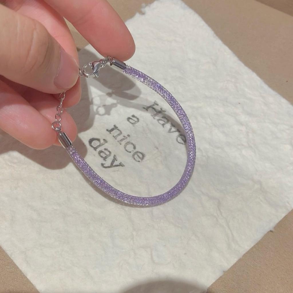 

Женский итальянский браслет Фиолетовый мешочек с деньгами : Ювелирные изделия с бриллиантами высокого класса, плетеный дизайн изогнутой трубки, полностью инкрустированный бриллиантами