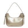 New solid color temperament women's bag trendy summer new fashion texture underarm bag casual shoulder