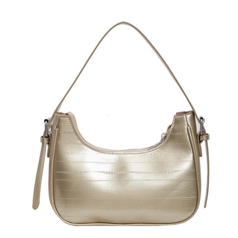 New solid color temperament women's bag trendy summer new fashion texture underarm bag casual shoulder