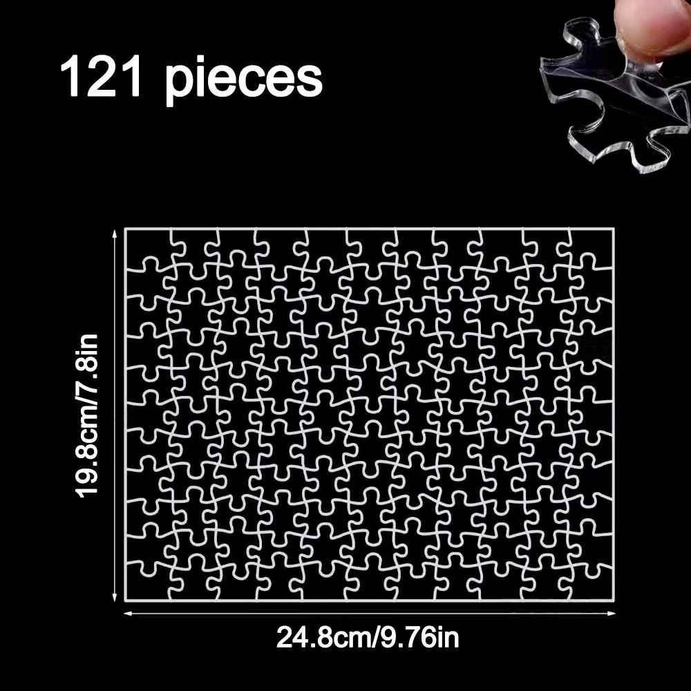 49/121/200/300Pcs Transparent Puzzle Brain Teaser Acrylic Puzzle Clear Blank Puzzle Adults Kids