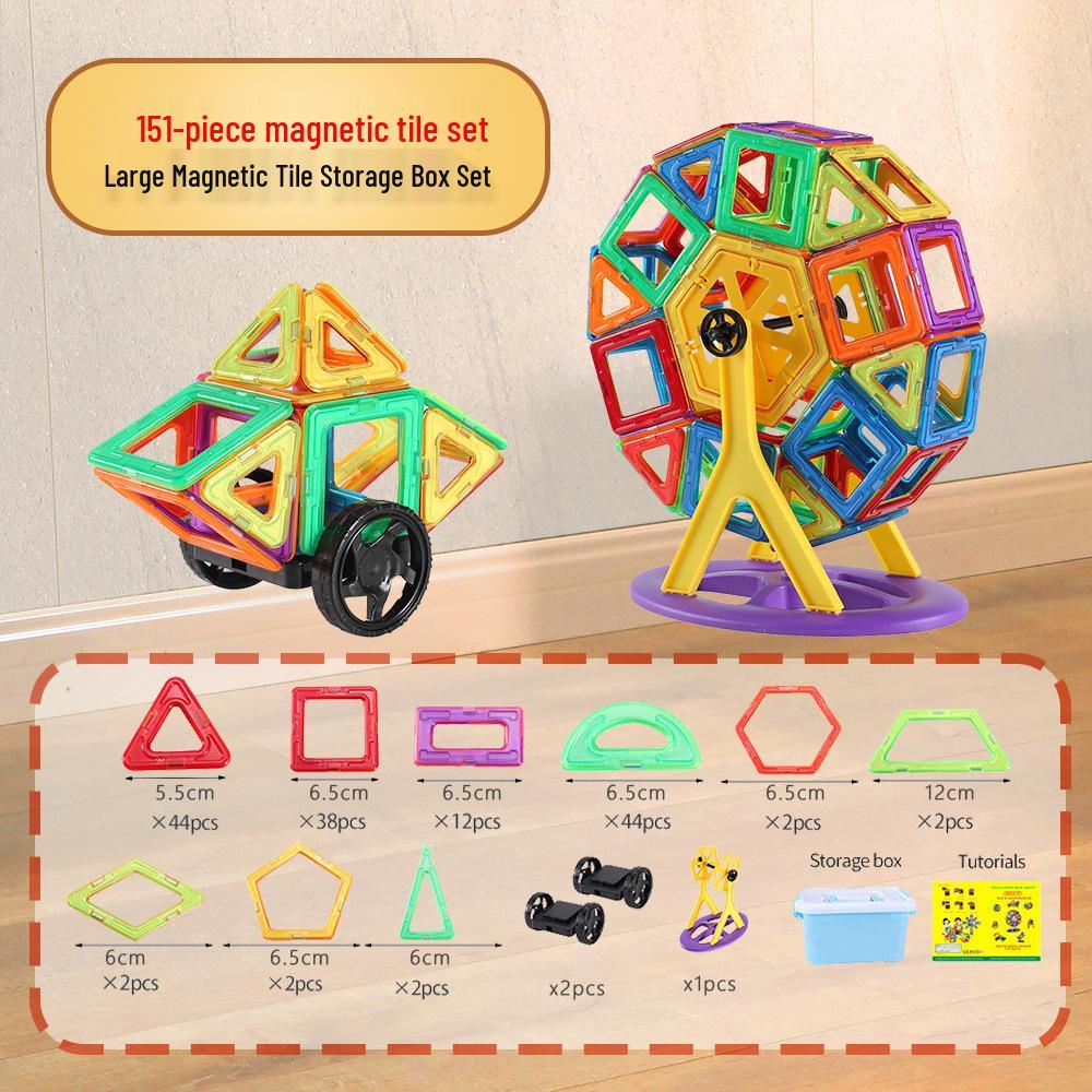 Xinming Large Magnetic Building Blocks - Colorful Educational Tiles & Sticks