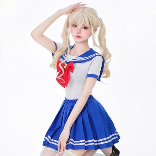Milky Time Uniforme de marin Sailor Moon pour femmes, Cosplay d'Halloween (Taille L)
