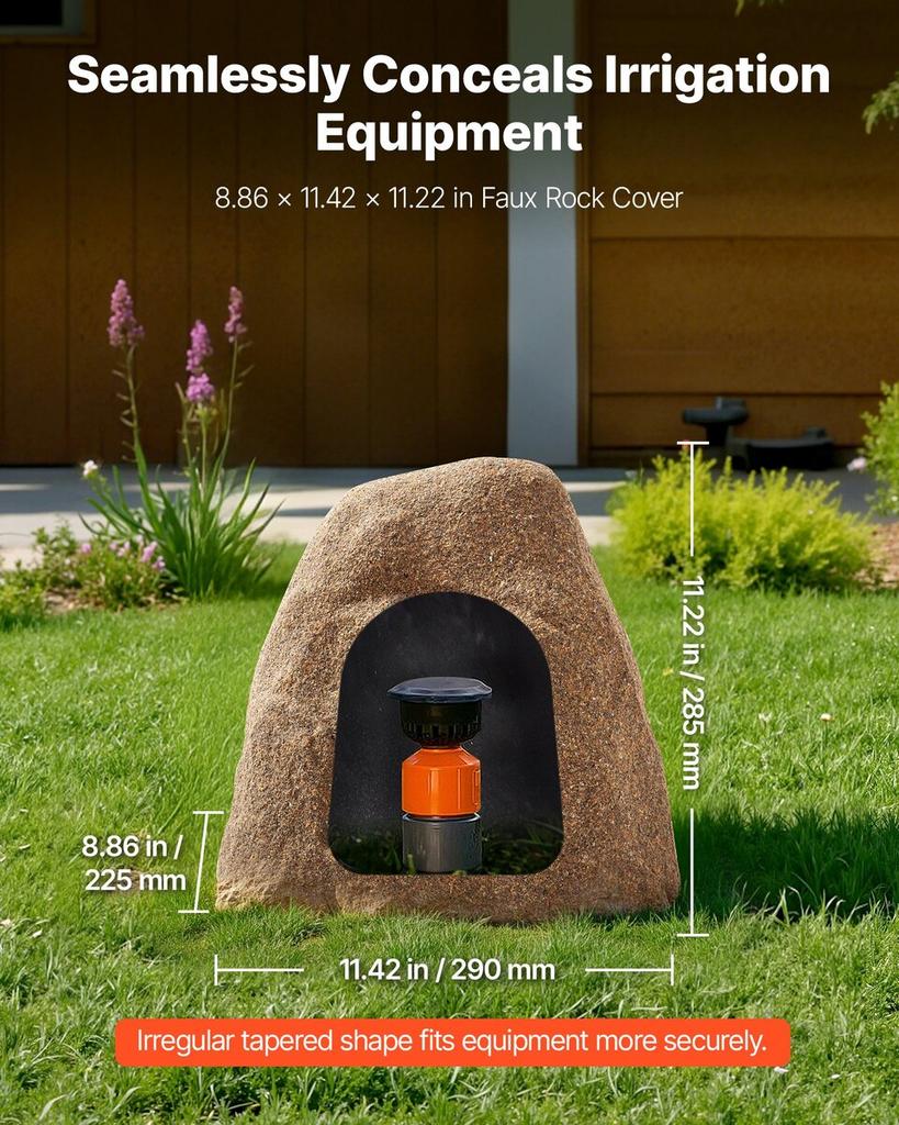 Faux Rock Cover, Outdoor Fake Rock Well Pump Cover, Realistic Natural Texture, Lightweight & Weather-Resistant Artificial Boulder for Landscaping
