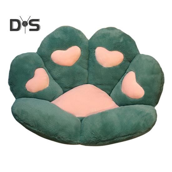 Подушка для сиденья в виде кошачьей лапки для игровых офисных автомобильных кресел мягкая пушистая подушка с имитацией плюшевой ткани кролика противоскользящая подушка для комфорта автомобильного сиденья подушка для кровати для домашних животных L зелё 3226₽