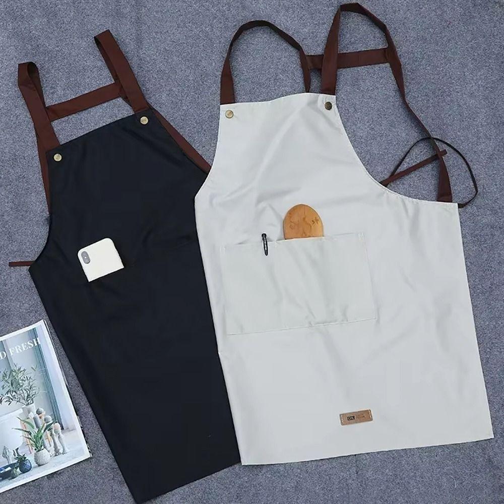 1Pcs with Pockets Kitchen Cooking Apron Waterproof Work Uniform  for Hotel Resturant Coffee Shop
