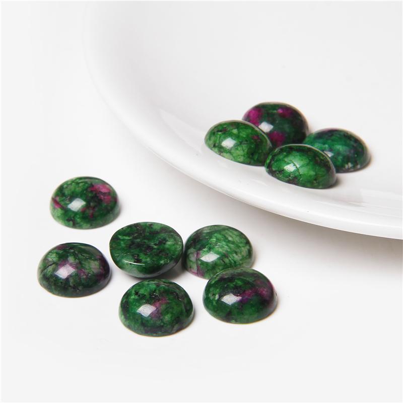 4-14MM 10pcs/lot Round Natural Stone Cabochon Beads Loose Gem Cabochon DIY Ring Pendants Necklace Accessories Needlework