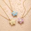 Cute Pentagram Phase Box Necklace Opening Closing Opening Box Necklace Jewelry Pendant  for Women