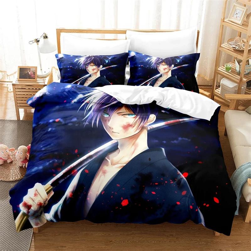 3D Printed Noragami Yato Bedding Set,Duvet Cover Comforter Bed Set Quilt Cover Pillowcase,King Queen Twin Size Boys Girls Adults