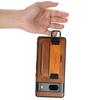 SUTENI H13 Leather Coated PC+TPU Case for Google Pixel 7a,Kickstand Card Holder Phone Back Cover with Hand Strap