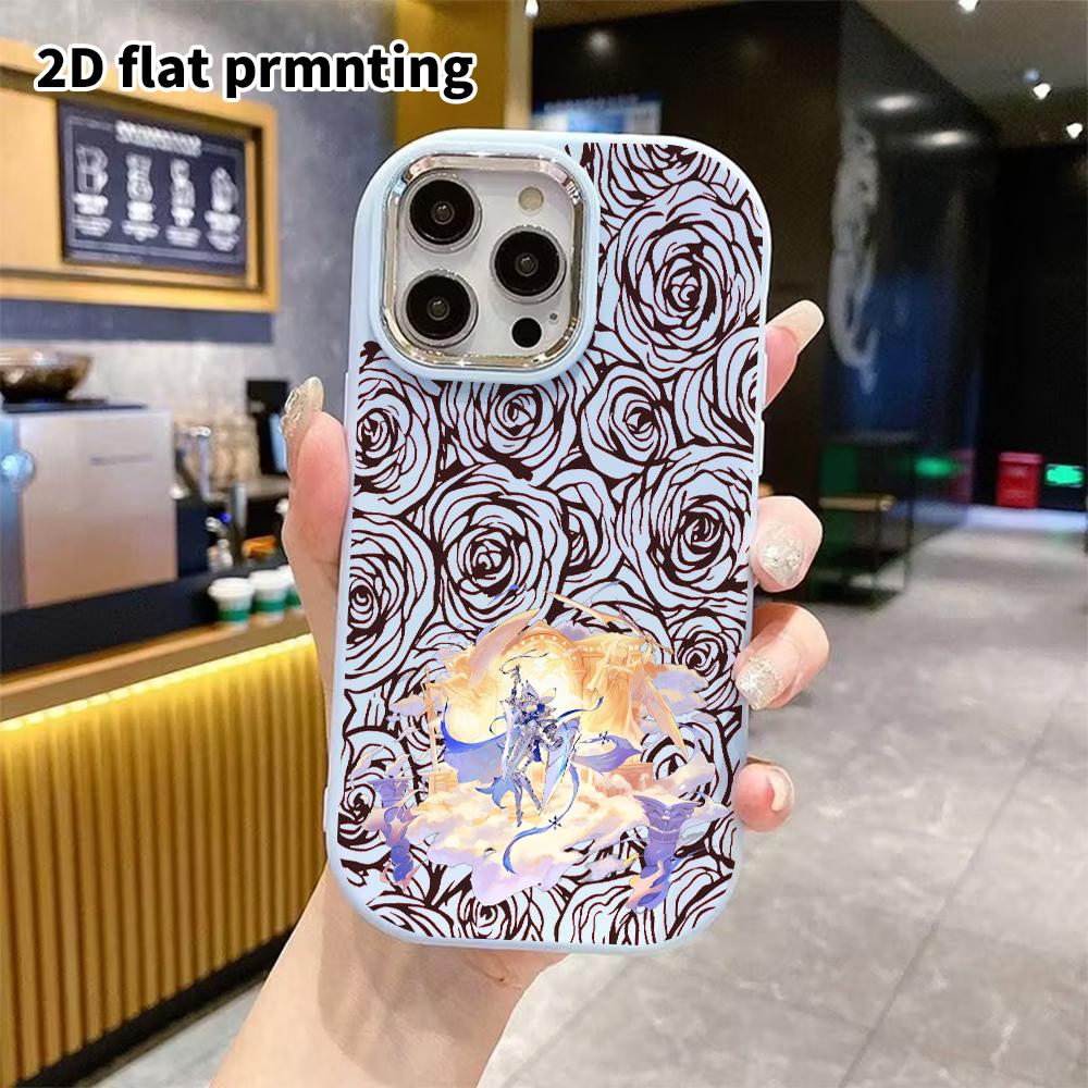Phone case: 2D flat design suitable for iPhone 18 17 16 15 14 13 Pro protective case, couple style, cloud temple, Christmas and Halloween gifts
