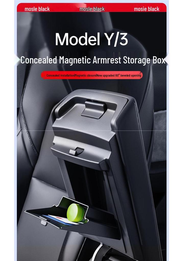 Tesla Model 3/Y Mittelkonsolen-Privatsphären-Aufbewahrungsbox Armlehnen-Organizer YL Modifizierte Zubehörteile