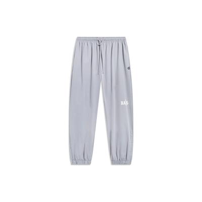 Badfive Basketball Series Letter Ankle-Tie Quick-Dry Cool Knit Sports Pants Men Bottoms Ultimate-Grey AYKT495-3