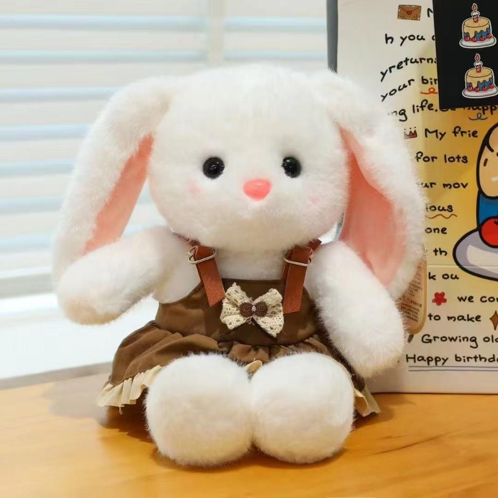 Süßes Kleid Kaninchen Puppe Plüschtier Bett Schlafpüppchen Superweiches Kleines Weißes Kaninchen Stoff Baby Männlich Und Weiblich Geburtstagsgeschenk