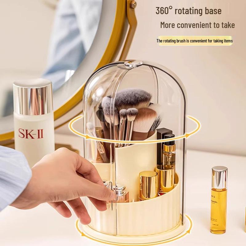 Suport rotativ pentru pensule de machiaj și organizator de cosmetice de birou