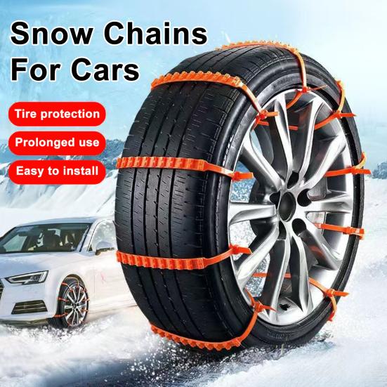 10Pcs Universal Anti-Skid Snow Tire Chains Easy Install Reusable Anti Snow Chains Ice-Breaking Traction Cables