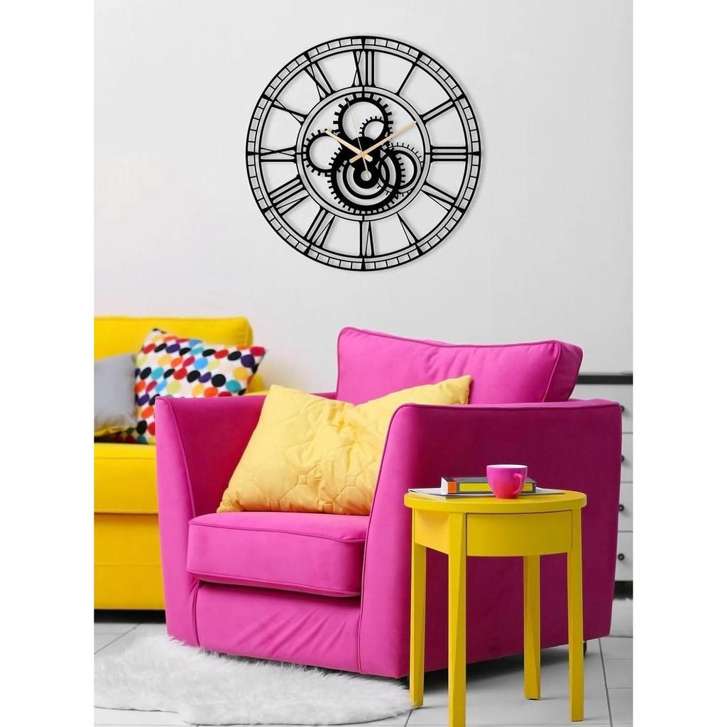 Stylish Metal Analog Wall Clock for Living Room, Bedroom,Kitchen, Home and Hall | Antique Fancy Big Size Modern Wall Watch for Home Decor (60CM)