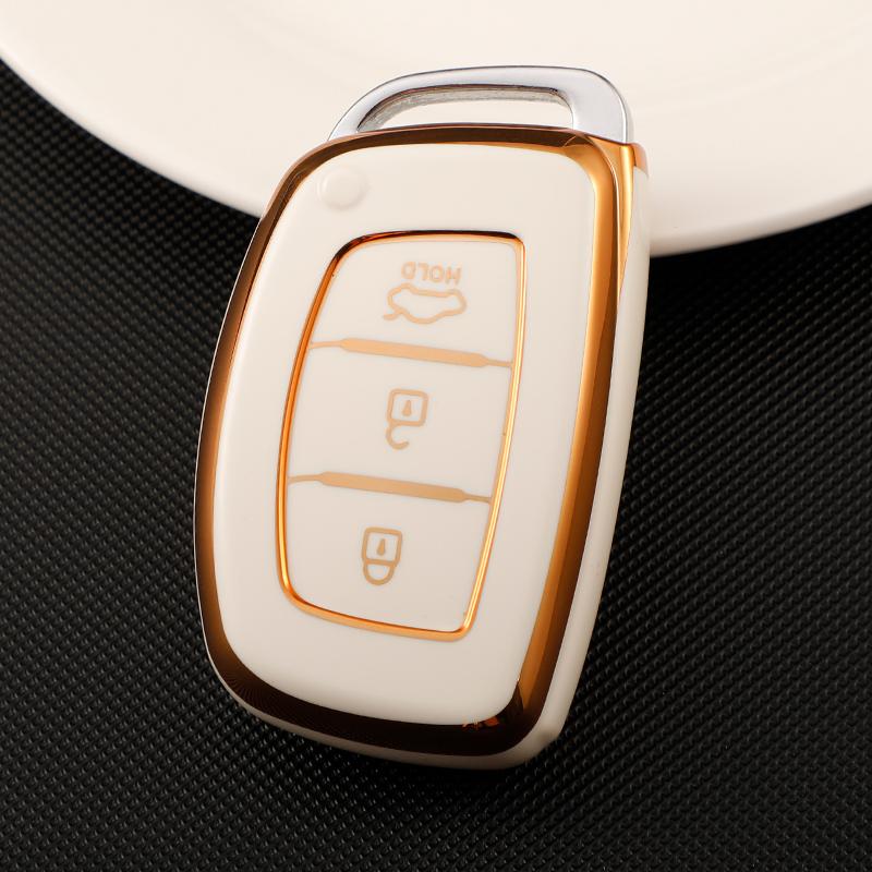 

3 4 Button NEW TPU Car Smart Key Case Cover for Hyundai Tucson Santa Fe Rena Sonata Elantra Creta Ix35 Ix45 I10 I30 I40 Keychain