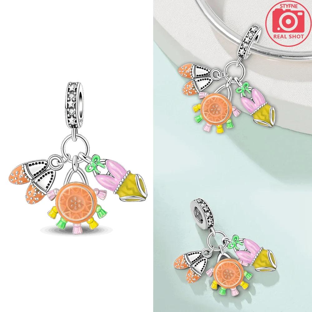 New Summer Coconut Beach Travel Ai Robot 100% Copper Charms Fit Original Bracelet Diy Jewelry Making Women Gift