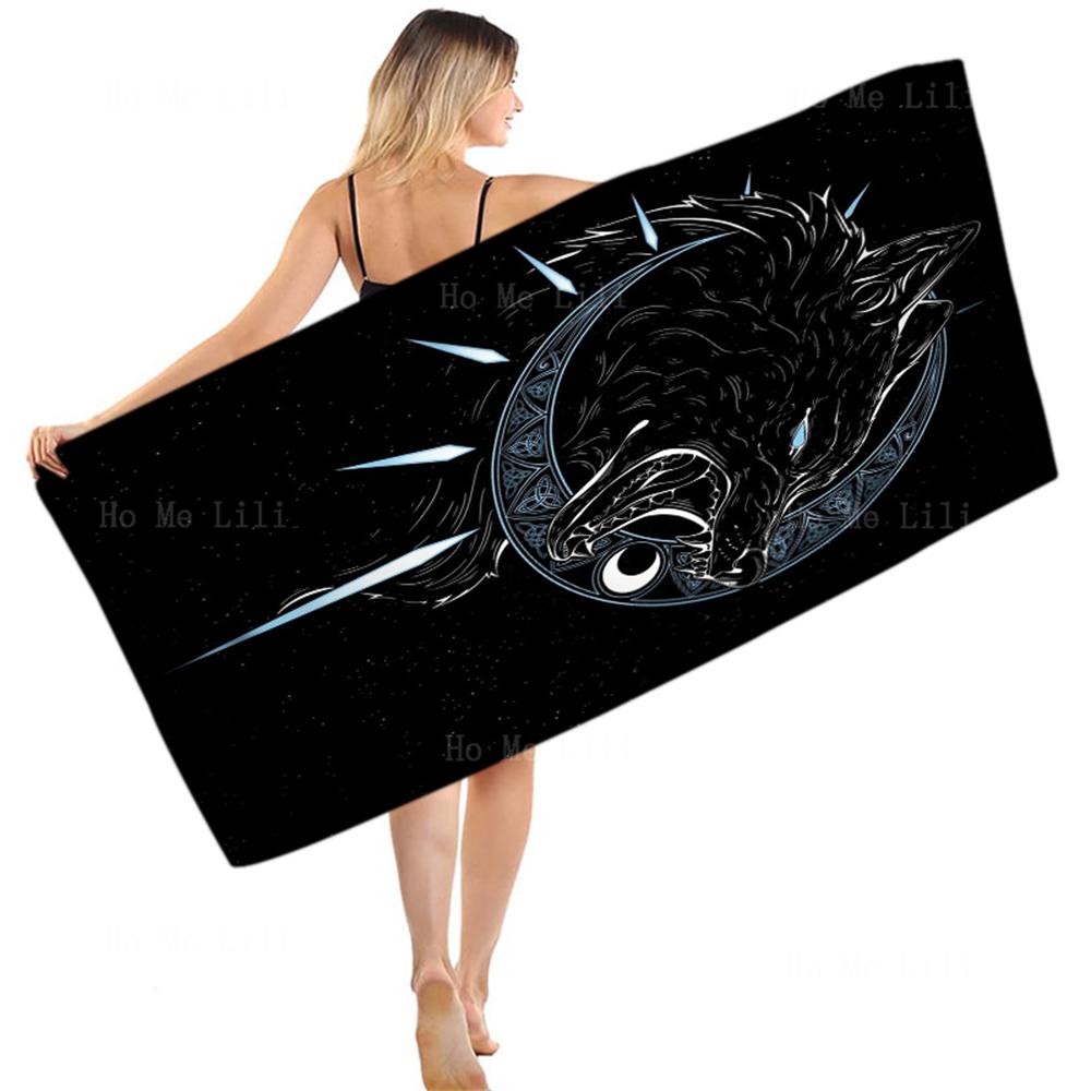 Tattoo Viking Symbole Art Graphique Serviette à Séchage Rapide Convient Pour le Fitness 70x140cm