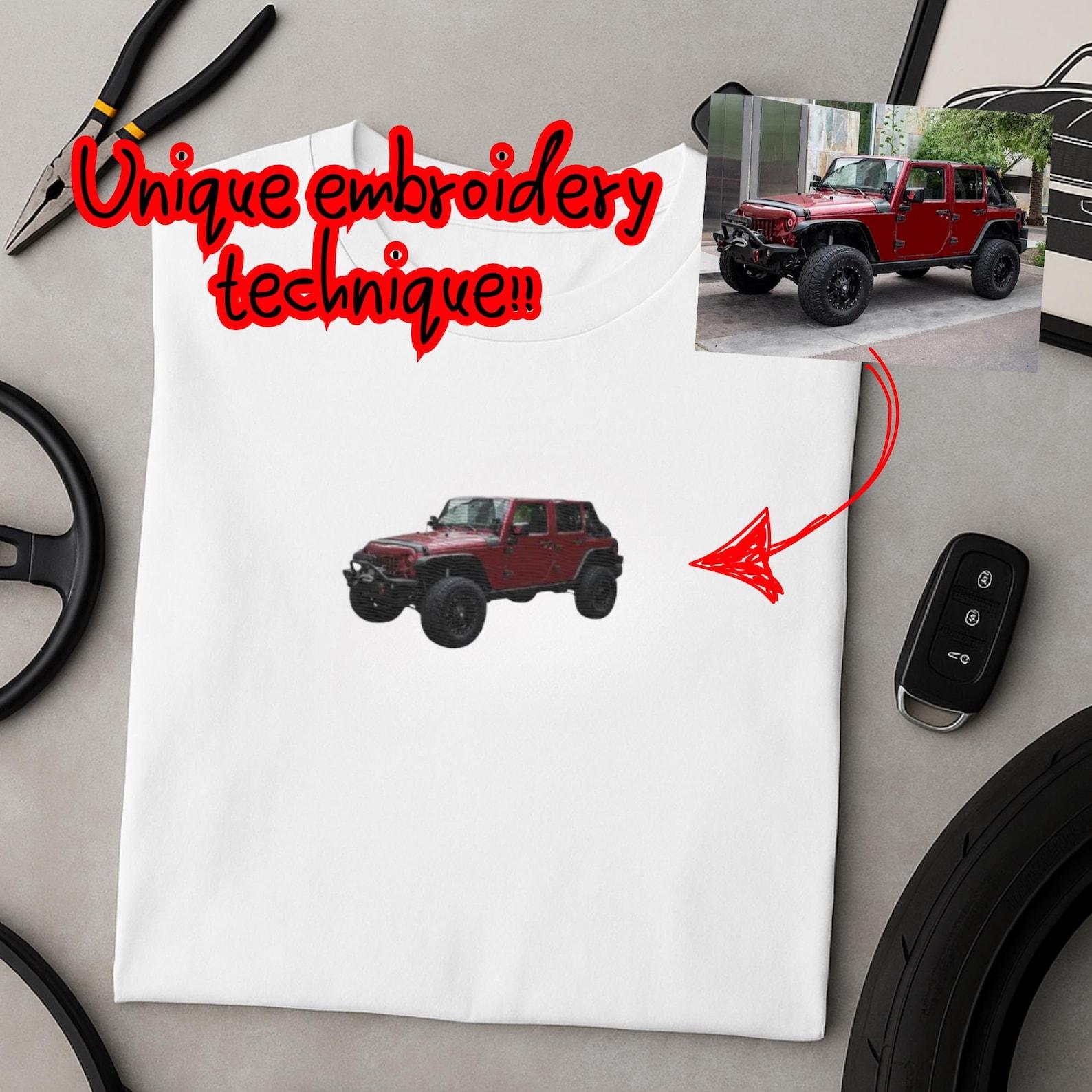 Custom Car Embroidery T-Shirt: Personalized Automotive Tee 3XL