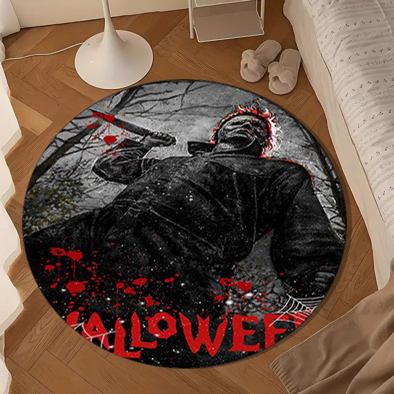 Horror Movie Characters Collage Round Rug for Livingroom,Bedroom, Palyroom, Chair Rug, Area rug, Circle Carpet, Large Size Fan Christmas gift