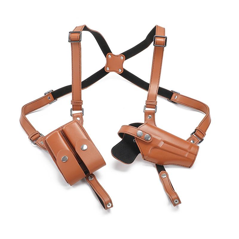 Universal Vertical Shoulder Strap Holster Tactical Underarm Universal G17 Holster Type 92 1911 Leather Gun Bag